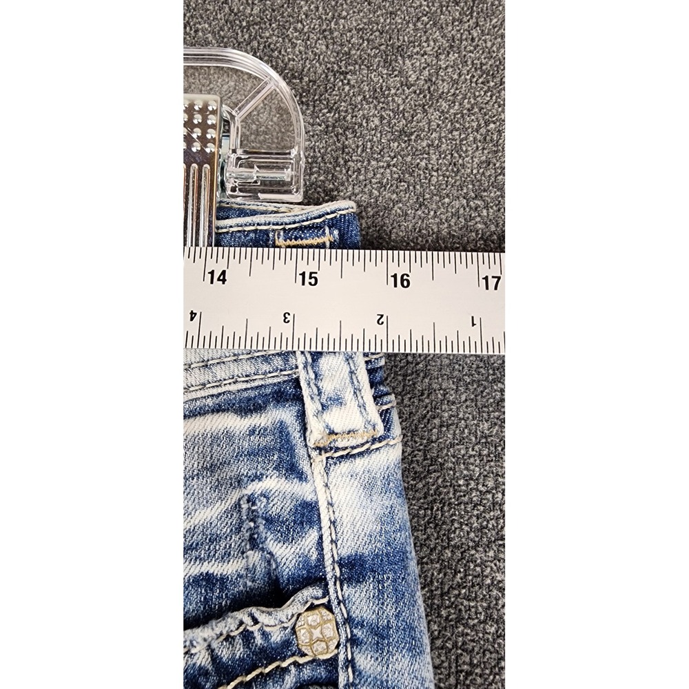 Silver Jeans Co Suki Mid Capri W30 L22.5 Light Wash Distressed Super Stretch - Picture 4 of 14